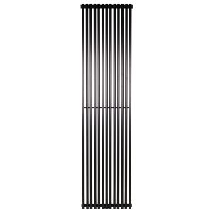 Дизайнерський вертикальний радіатор Praktikum 2000×501, нижнє підк., чорний