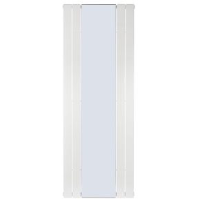 Дизайнерський вертикальний радіатор Mirror 1800×609 з дзеркалом, нижнє підк., білий