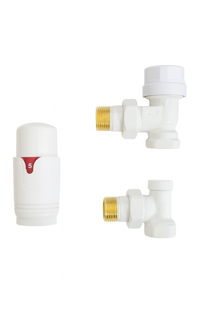 Комплект термостатичний кутовий білий Warm Well